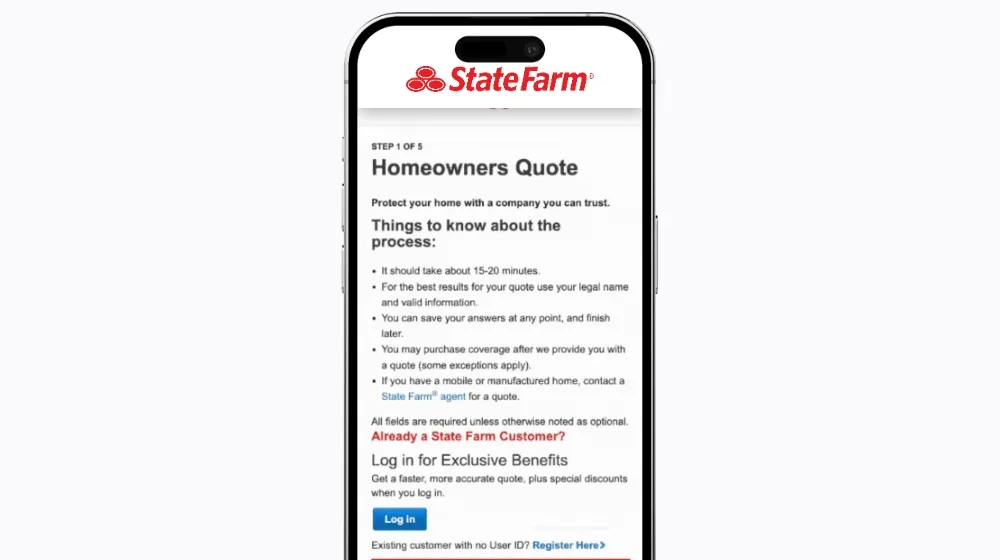 Heyflow screen recording - StateFarm flow with one long form