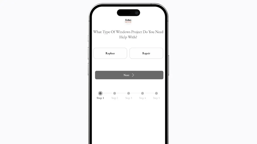 An example of a multi-step form design - Forbes flow
