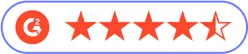 G2 logo and a 4,5 star rating