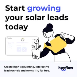 Screenshot of a Heyflow display ad showing an illustration of a woman watering a flower