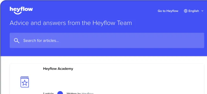 Heyflow screenshot - support