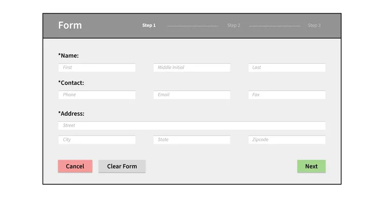 A grey generic form with a lot of contact detail fields